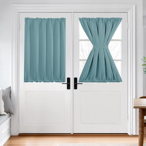 Miniatura 69 de Cortina térmica para puerta con bolsillo para barra, opacas, tratamiento de ventanas con ojales y ojales Deconovo 1 panel