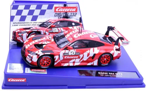 Carrera 31079 BMW M4 GT3 60 años Escala 1:32 Ranura digital Coche Carreras Vehículo Ranura digital Pistas de carreras de coches