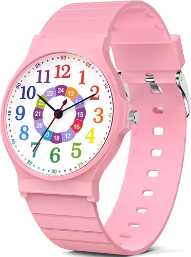 Miniatura 18 de Reloj analógico para niños y niñas, resistente al agua hasta 30M, reloj deportivo para niños, fácil de leer, con esfera fina, correa suave