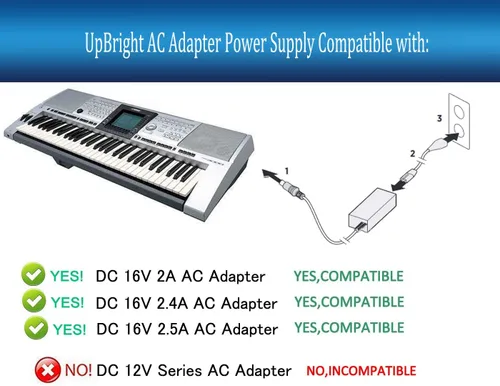 Miniatura 2 de UpBright Adaptador de 16 V CA/CC compatible con Yamaha PA-300 PA-301 PA-300B PA-300C P-120 S Pro P-120S Motif-Rack ES XS Synthesizer PSR PSR-S PSRS