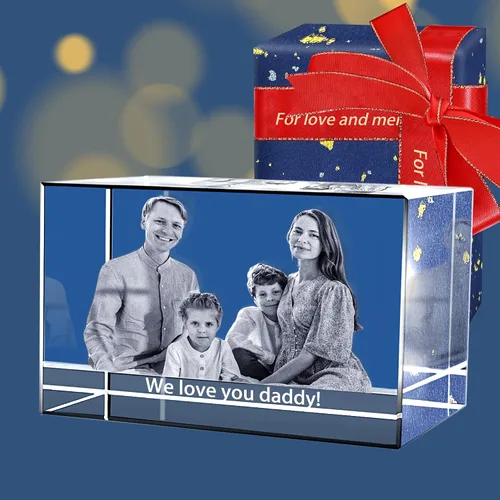 Miniatura 7 de Fanery Sue Foto de cristal 3D personalizada, regalos personalizados para ella, padre, madre, esposa, marido, gran regalo personalizado con tu propia