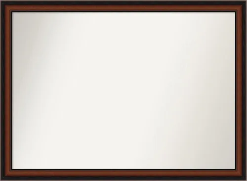 Miniatura 451 de Amanti Art Espejo de pared personalizado no biselado (24 x 27 pulgadas), marco estrecho de nogal chipre - varios tamaños personalizados - Espejo