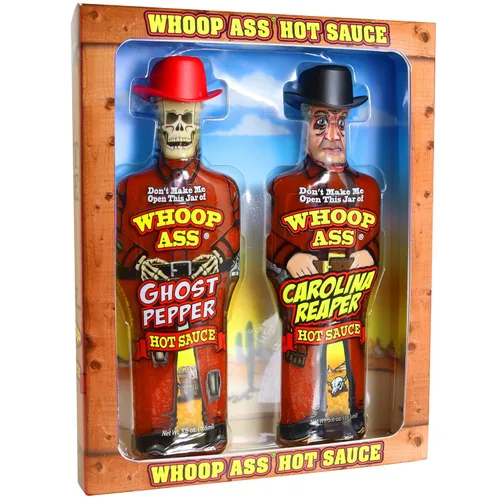 Juego de regalo de salsa picante de pimienta fantasma y salsa picante Carolina Reaper de primera calidad, empaquetado en botellas coleccionables,