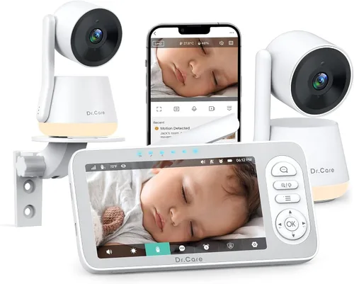 Miniatura 11 de Dr.Care LumiView Plus Smart WiFi Baby Monitor - Pantalla dividida 1080P de 5.5 pulgadas y cámara 2K, modo de privacidad, alertas de llanto