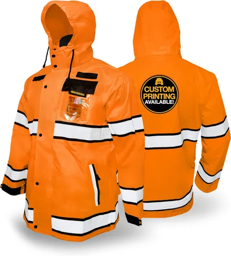 KwikSafety - Charlotte, NC - Chaqueta de lluvia TORRENT y gabardina ANSI OSHA clase 3 de alta visibilidad, equipo de lluvia Hi Vis