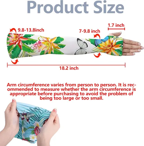 Miniatura 2 de DECOHS Mangas de jardinería de mariposas con agujero para el pulgar, mangas para brazo de jardinería de granjeros de flores, cubierta de brazo