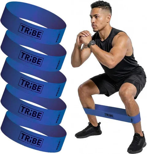 Miniatura 11 de Tribe Lifting - Bandas de resistencia de tela para glúteos y piernas Juego de 5 bandas de tela para entrenamiento Bandas gruesas de glúteos