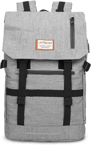 FANDARE Mochila expandible con puerto de carga USB, mochila escolar para adolescentes, impermeable, informal, para hombres, mujeres, escuela,
