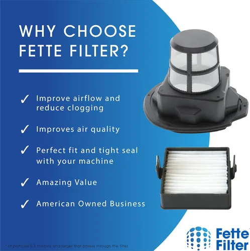 Miniatura 3 de Fette Filter - Juego de pantallas de filtro P7131 compatible con Ryobi P7131, P7131ID 18V ONE+ HAND VACUUM Parte # 534526001 y filtro 533907002