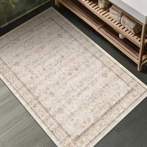 Miniatura 253 de Alfombra Boho Negra para Sala de Estar - Alfombra de Área Lavable de 10x14 Pies, Alfombras de Comedor para Debajo de la Mesa, Alfombra Suave de Pelo