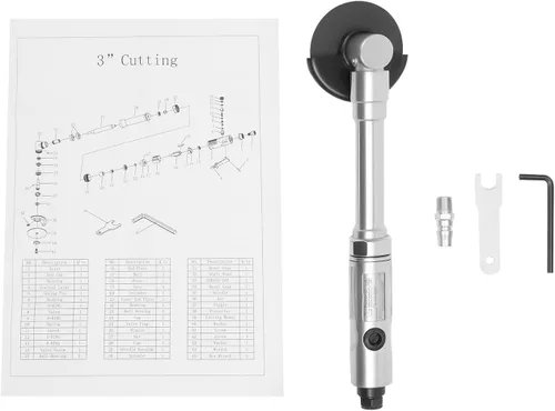 Miniatura 9 de Amoladora angular neumática de mango largo, herramienta de corte neumática de 90 PSI 25000 RPM, alcance extendido de 12.2 pulgadas para espacios