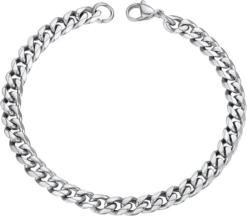 PROSTEEL 316L Stainless Steel Cuban Link Bracelets for Men Women GoldBlackSilver Tone Nickel-Free Hypoallergenic Jewelry 75826 Come Gift Box