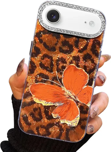 Miniatura 108 de I-MGAE-IN-AR Funda compacta para iPhone 11, diseño de mariposa, marco de protección de lente de cámara con diamante 3D, bonitas fundas protectoras