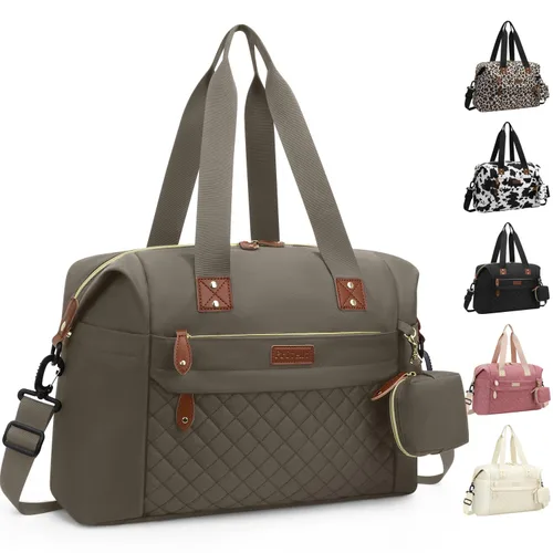 Miniatura 9 de Pritent Bolsa de pañales, bolsas de pañales para bebé con funda para chupete, correas de hombro, clips para cochecito, bolsa grande impermeable