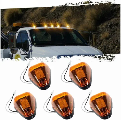 Miniatura 11 de 5 piezas de lentes ahumadas con luces marcadoras LED blancas para techo de cabina, repuesto de lámpara superior de luz de marcha compatible con Ford