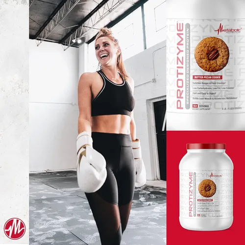 Miniatura 4 de Metabolic Nutrition, Protizyme, 100% proteína de suero en polvo, alto en proteínas, bajo en carbohidratos, proteína de suero baja en grasa, enzimas