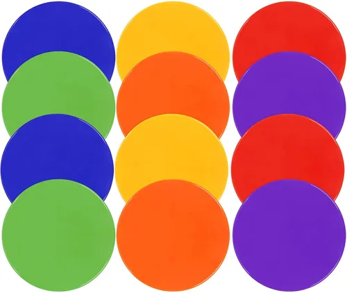 Marcadores de punto de polietileno de 4 pulgadas y 9 pulgadas para puntos de polietileno de piso de gimnasio, 12/18/24/36 piezas de puntos redondos