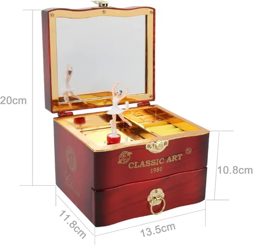 Miniatura 2 de Miukage Joyero musical para niñas, joyero de bailarina con elegantes pulseras y collares