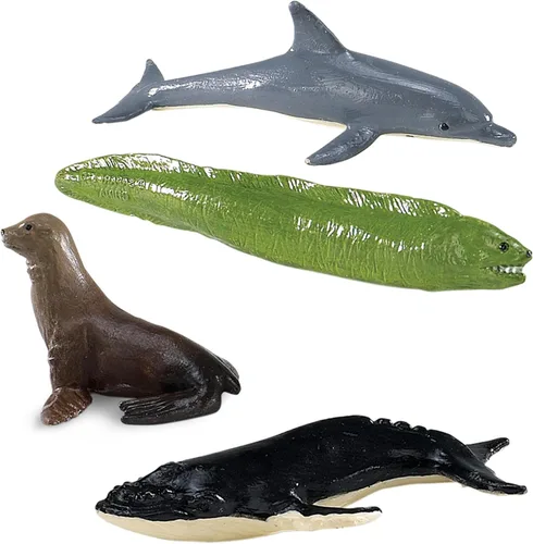Miniatura 7 de Safari Ltd Ocean TOOB viene con 12 diferentes modelos de figuras de juguete de animales pintados a mano incluyendo león marino, rayo de águila