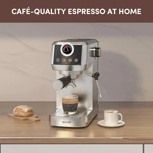 Miniatura 6 de Máquina de espresso Wirsh, máquina de espresso semiautomática de 20 bares con medidor de presión, varilla de vapor, máquina de café expresso
