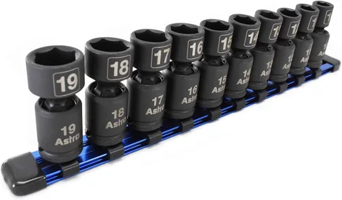 Miniatura 2 de Astro Pneumatic Tool 78344 Dados de Impacto Universal Métricos Nano de 3/8" Drive sin Pasadores (10 Piezas)