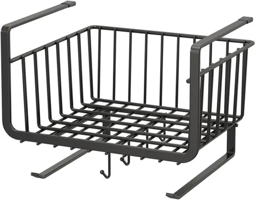 Almacenamiento debajo del gabinete, cesta colgante de acero al carbono inoxidable para cocina y oficina, estante debajo del escritorio