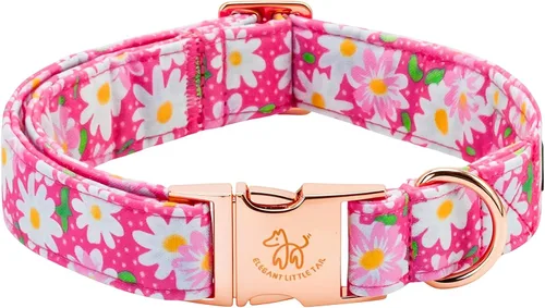 Miniatura 52 de Elegant Little Tail - Collar para perro de otoño, collar floral naranja duradero para perros medianos, ajustable para mascotas macho o hembra