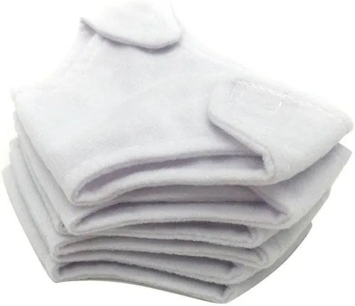 Miniatura 5 de Paquete de 6 pañales de muñeca de juguete, elige color (blanco)
