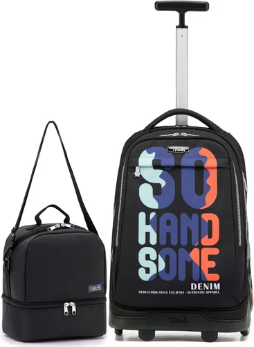Miniatura 106 de NEW TILAMI Mochila con ruedas de 19 pulgadas con bolsa de almuerzo para niñas y niños, mochila para laptop con ruedas, bolsa de mano duradera