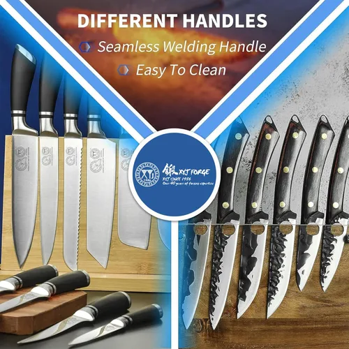 Miniatura 5 de XYJ Cuchillos auténticos desde 1986,Juego profesional de cuchillos de chef con bolsa, cuchillo de carnicero para bolsa de corte de carne Mitado Negro