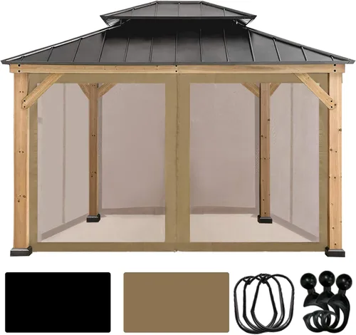 Miniatura 13 de Coastshade Panel de toldo de pérgola de repuesto para pérgola de 8 pies, paneles de privacidad para cenadores con 10 anillos de cortina y ganchos