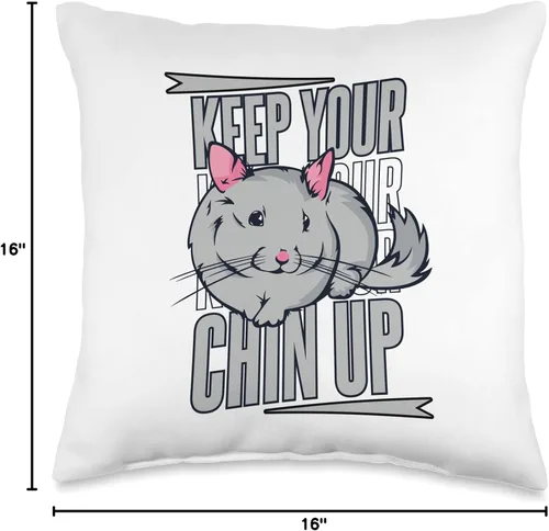 Miniatura 4 de Toys Chinchilla Cage Plush Stuffed Animal Gifts Keep Your Chin Up Chinchillidae - Almohada Chinchilla de cola larga, 16 x 16 pulgadas, multicolor