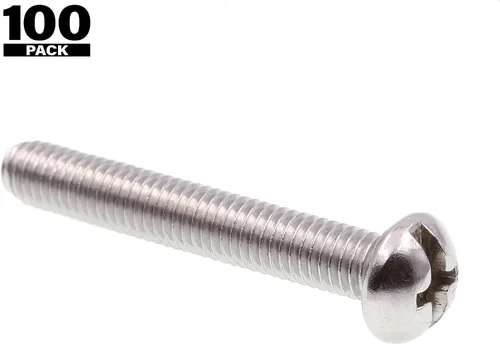 Miniatura 3 de Prime-Line 9004329 Tornillos de máquina, cabeza redonda, unidad combinada Phillips/ranurada, #10-32 x 1-1/4 pulgadas (paquete de 100)