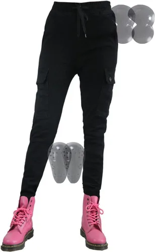 Miniatura 11 de Pantalones de motocicleta para mujer, leggings con relleno extraíble, detalles de bolsillo grande para aventura (color negro, talla: XXS)