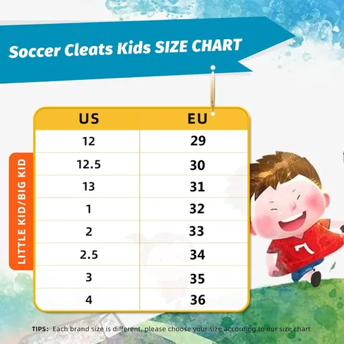 Miniatura 2 de ZVC Tacos de fútbol para niños y niñas, zapatos de fútbol para exteriores con suelo firme para jóvenes (niño pequeñoniño grande)