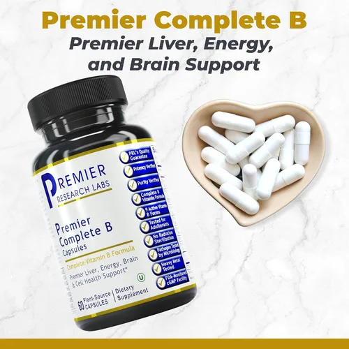 Miniatura 2 de Premier Research Labs Complete B - Suplemento complejo de vitamina B para una salud óptima Suplemento de vitamina B con biotina 9 vitaminas B