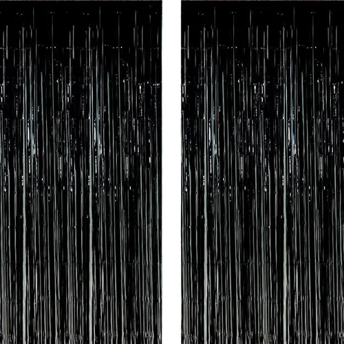 Twinkle Star - Paquete de 2 telones de fondo para cabina de fotos, cortina de papel aluminio con flecos de oropel, fondo ambiental, decoración de