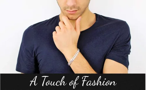 Miniatura 7 de QUADRI - Pulsera de eslabones cubanos extra brillante para hombre de 10 o 0.472 in en plata de ley 925 con corte de diamante italiano - 7.5 a 9