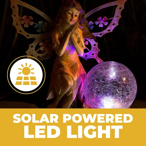 Miniatura 2 de Luz solar de jardín de hadas con globo de cristal agrietado LED que cambia