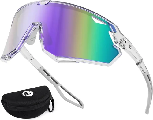 Miniatura 10 de BIRCEN Gafas de sol deportivas de béisbol para hombre: TR90 gafas de ciclismo ligeras envolventes para correr al aire libre MTB Bike