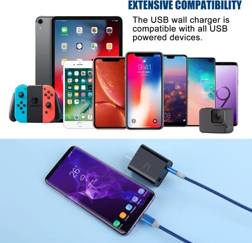 Miniatura 5 de Costyle - Cargador de pared USB doble, 3 unidades de 30 W, 2 puertos, bloque de carga rápida adaptativo, cargador rápido 3.0 y 5 V 2.4 A, enchufe