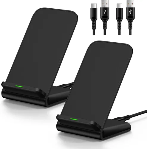 Soporte de cargador inalámbrico para Samsung Galaxy S25 Ultra Edge S24 Z Fold Flip 7 6 5 S23 S22 S21 S20 S10, 15 W, paquete de 2 cargadores de