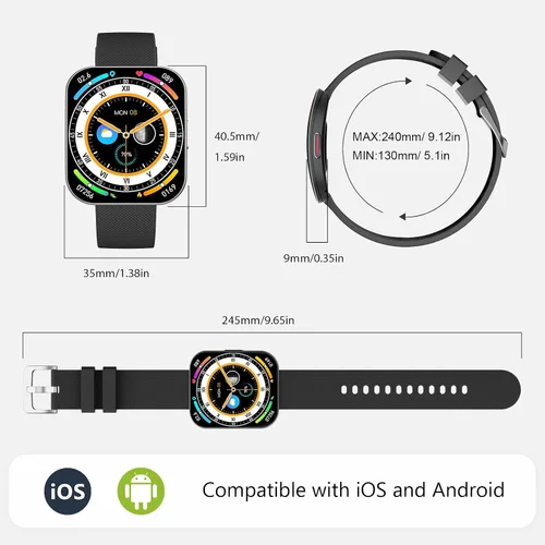 Miniatura 8 de Reloj inteligente para hombres y mujeres, llamadas Bluetooth, esfera AI, preguntas y respuestas AI, 1.85 pulgadas HD AMOLED reloj de fitness
