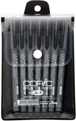 Miniatura 10 de Copic Markers SP Multiliner juego A con punta reemplazable Negro Sp