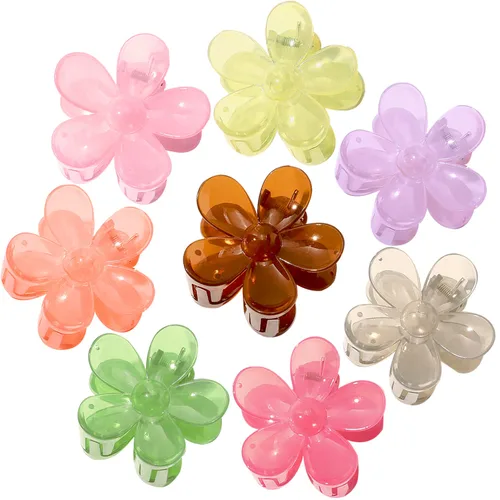 Miniatura 11 de Pinzas para el cabello de flores, 8 unidades, pinzas grandes para mujeres y niñas, cabello grueso y delgado, agarre fuerte, antideslizante, gran