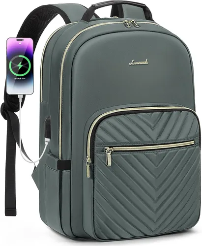 Miniatura 14 de LOVEVOOK - Mochila de 15.6 pulgadas para laptop, para mujer, bolsa de laptop para mujer, mochila de viaje linda, mochila profesional para Púrpura