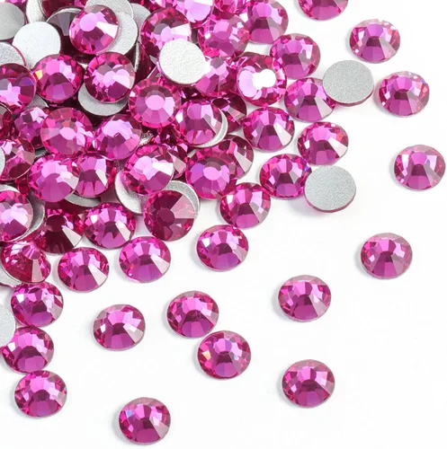 Miniatura 21 de Beadsland 2880 piezas de diamantes de imitación de cristal con reverso plano, gemas redondas para decoración de uñas y manualidades, cristal, SS16