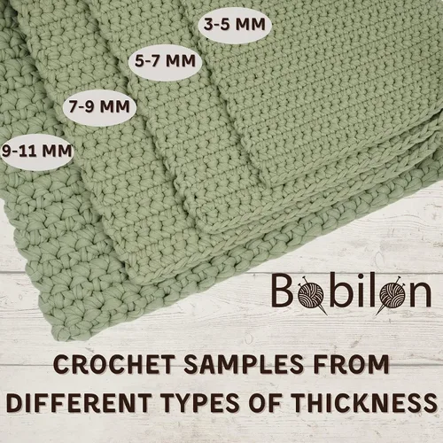 Miniatura 3 de Hilo de estambre de camiseta de algodón – Cinta de jersey de 5–7 mm para crochet, tejer, macramé, manualidades – 100 metros – Algodón suave