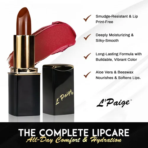 Miniatura 5 de L'Paige Lápiz labial y mancha de labios que cambian de color de pH - Transformación de marrón a rojo frambuesa, infusión de aloe vera, acabado LBR