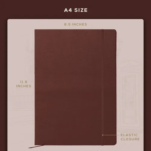Miniatura 4 de BEECHMORE BOOKS Sketch Book, A4 8.5 x 11.5 inch Blank Sketchbook for Drawing, Paint and Draw, 156 Pages Thick Paper 160gsm, Hardcover Leather Art